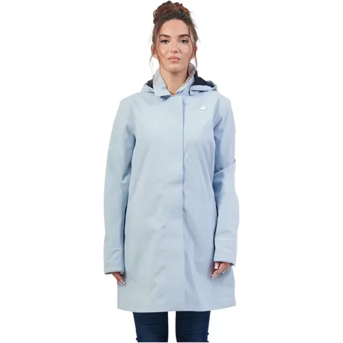 Hellblauer Slim Fit Trenchcoat , Damen, Größe: L - K-way - Modalova