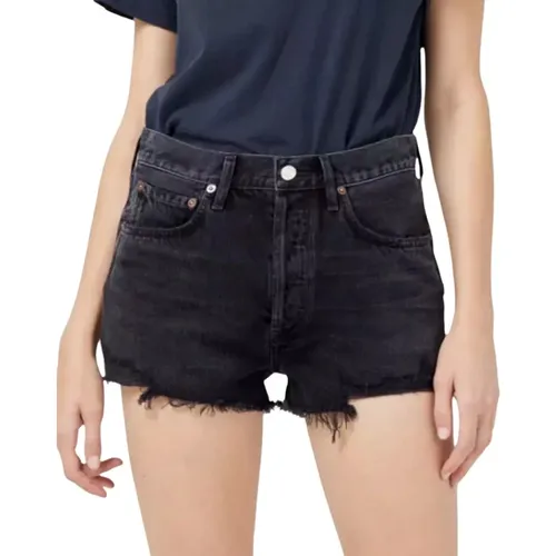 Denim Shorts with Raw Finish , female, Sizes: W28, W24, W26, W25 - Agolde - Modalova