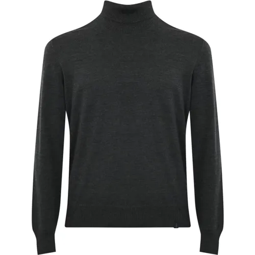 Wool Turtleneck Sweater Dark Grey , male, Sizes: XL, L, S, 2XL, 3XL, M - Fay - Modalova