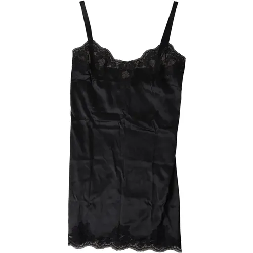 Lace Silk Camisole Top , female, Sizes: L - Dolce & Gabbana - Modalova