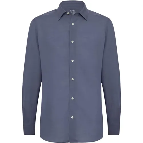 Regular Fit Tencel Leinenhemd , Herren, Größe: S - Boggi Milano - Modalova