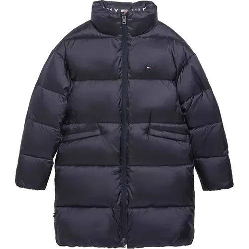 Lange Glänzende Steppjacke - Tommy Hilfiger - Modalova