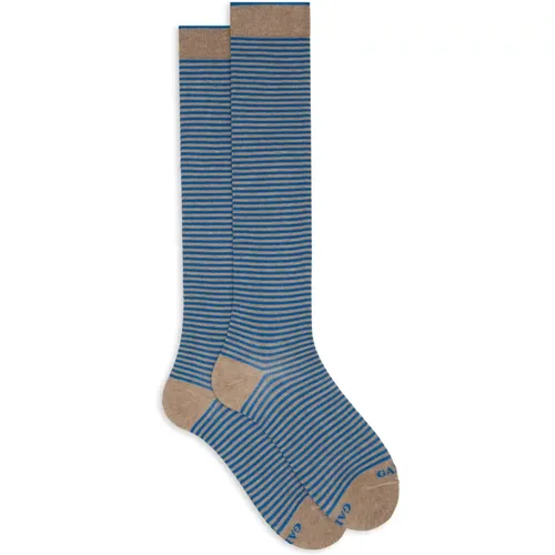 Italienische lange Socken mit Windsor-Streifen , Damen, Größe: S - Gallo - Modalova