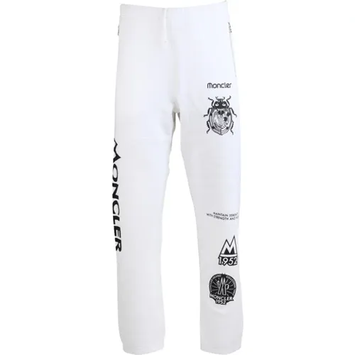 Sporty High-Waisted Sweatpants with Maxi Prints , female, Sizes: M - Moncler - Modalova