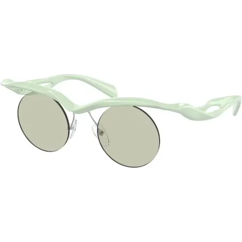 Grüner Rahmen Hellgrüne Gläser Sonnenbrille - Prada - Modalova