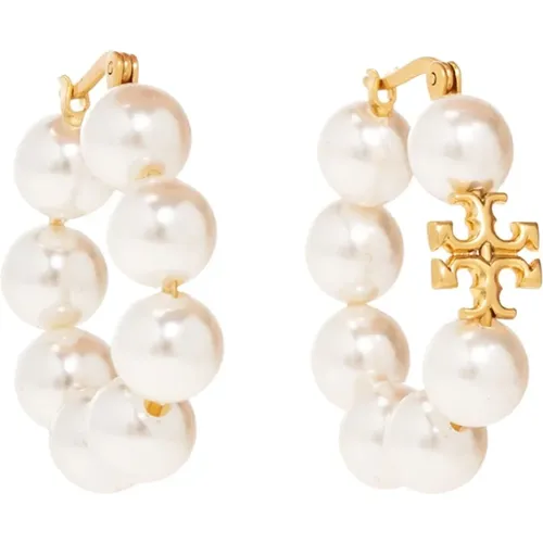 Earrings with logo , female, Sizes: ONE SIZE - TORY BURCH - Modalova