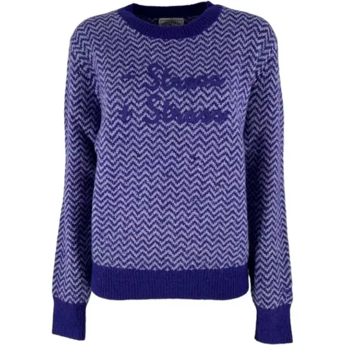 Spotted Sweater with Text - Stress + Rhinestones , female, Sizes: S, L - MC2 Saint Barth - Modalova