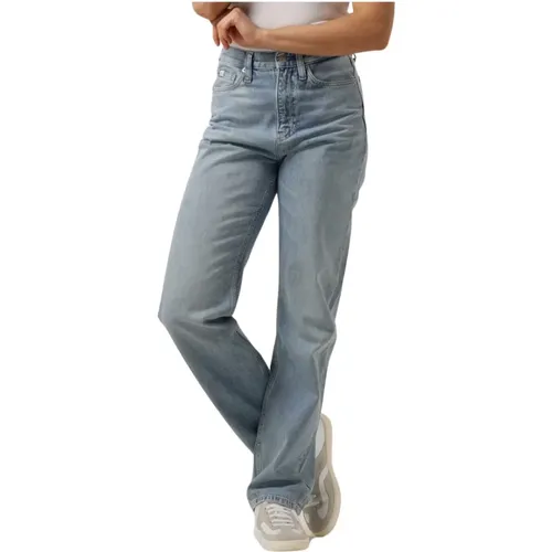 Blaue High Rise Gerades Jeans , Damen, Größe: W25 - Calvin Klein - Modalova