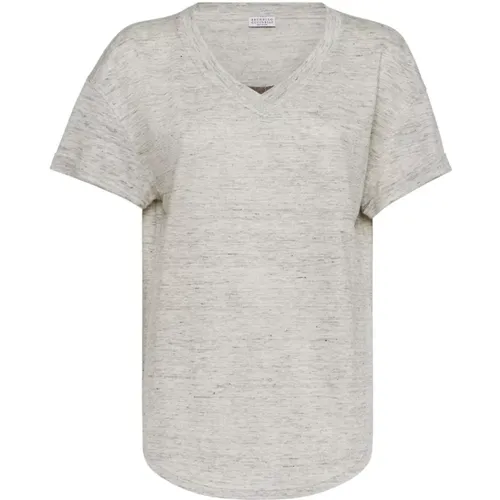 Grey T-shirts and Polos , female, Sizes: S, XS, M, L - BRUNELLO CUCINELLI - Modalova