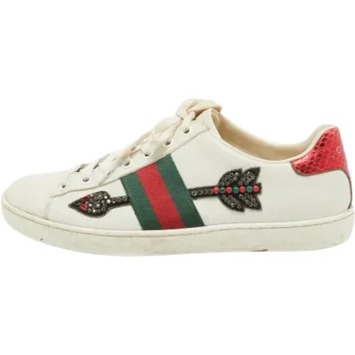 Pre-owned Leather sneakers , female, Sizes: 4 UK - Gucci Vintage - Modalova