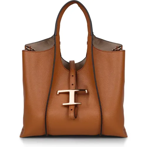 TodS Timeless logo-plaque tote bag , female, Sizes: ONE SIZE - TOD'S - Modalova