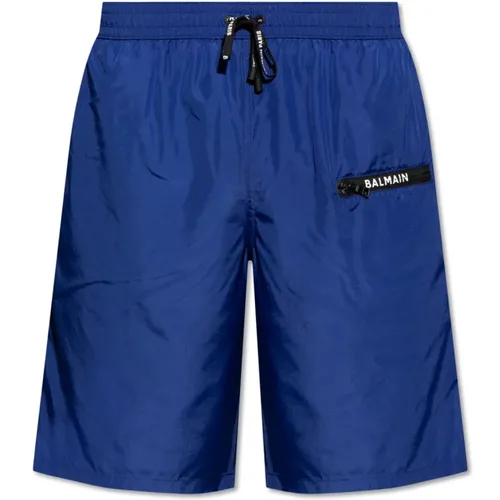 Badeshorts mit Logo , Herren, Größe: L - Balmain - Modalova