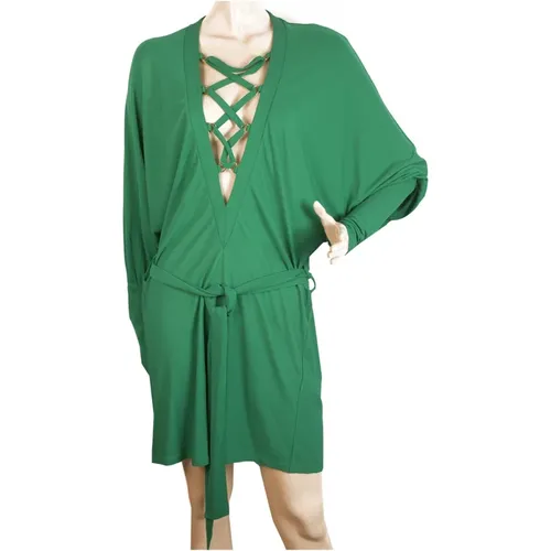 Criss Cross Deep V Neckline Dress , female, Sizes: XS - Balmain Pre-owned - Modalova