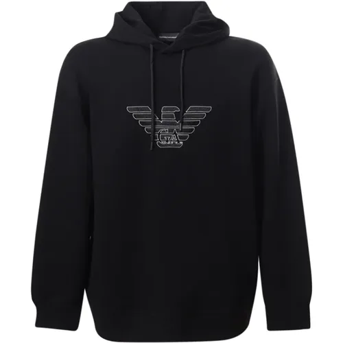 Hooded Logo Sweatshirt Oversized Fit , male, Sizes: S, L, M, XL - Emporio Armani - Modalova