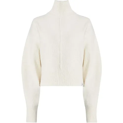 Ivory Pullover mit elegantem hohem Kragen und weiten Ärmeln , Damen, Größe: S - Calvin Klein - Modalova