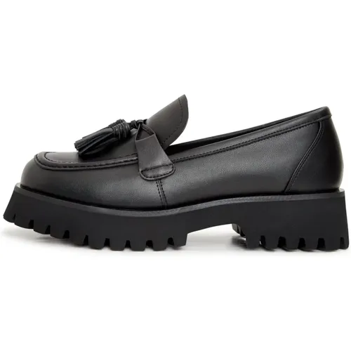 Schwarze Platform Loafers mit Quasten Details , Damen, Größe: 38 EU - Cesare Gaspari - Modalova