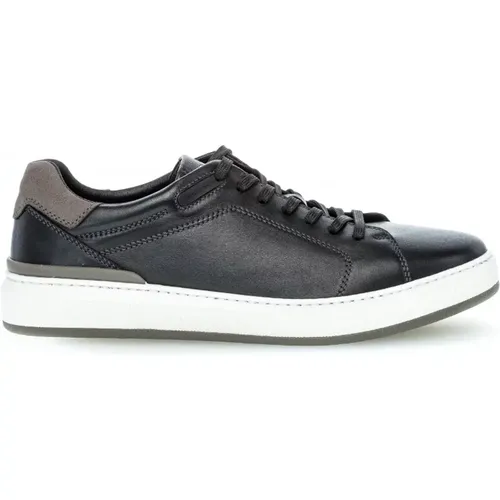 Schwarze Leder Herrenmode Sneakers - Gabor - Modalova