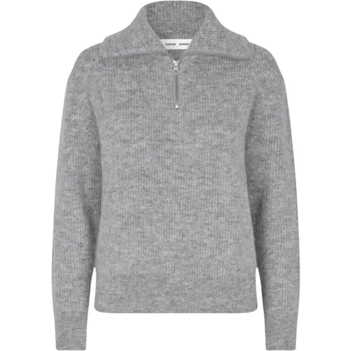 Gemütlicher Strickpullover mit Reißverschluss , Damen, Größe: XS - Samsøe Samsøe - Modalova