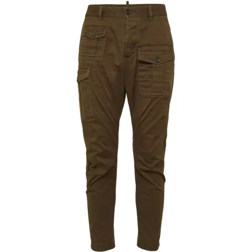 Braune Cargo Baumwollhose , Herren, Größe: 2XL - Dsquared2 - Modalova