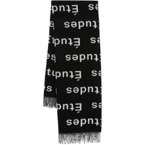 Wool Scarf with Logo Print , male, Sizes: ONE SIZE - Études - Modalova