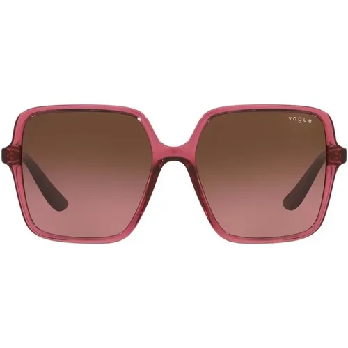 Pink/Brown Pink Shaded Sunglasses , female, Sizes: 56 MM - Vogue - Modalova