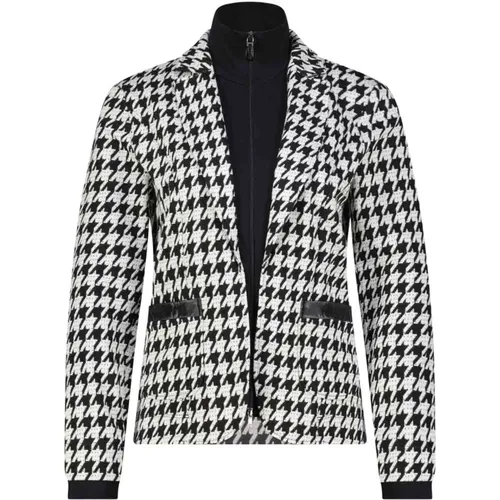 Blazerjacke mit Muster und Rippstrick-Design , Damen, Größe: XL - Marc Cain - Modalova