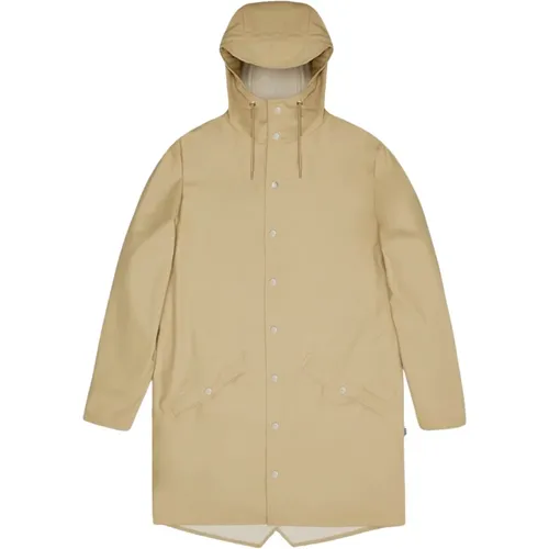 Long Jacket W3 Sand , female, Sizes: M, L - Rains - Modalova