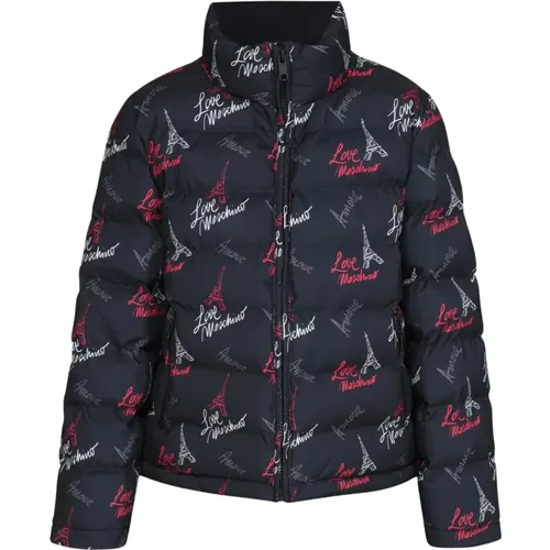 Iconische Schwarze Jacke mit Reißverschluss - Love Moschino - Modalova
