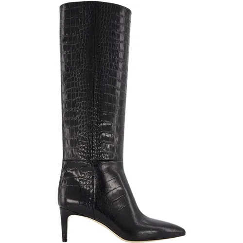 Stiletto 60mm croc-effect leather knee boots , female, Sizes: 5 UK - Paris Texas - Modalova