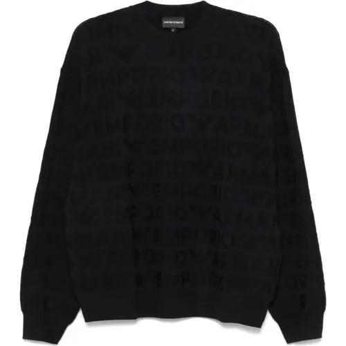 Wool Logo Sweater , male, Sizes: XL, 2XL, S, L - Emporio Armani - Modalova