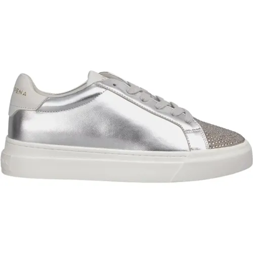 Stylish Leather Sneakers with Rhinestone Details , female, Sizes: 6 UK, 7 UK, 3 UK, 5 UK, 9 UK, 4 UK - Alma en Pena - Modalova