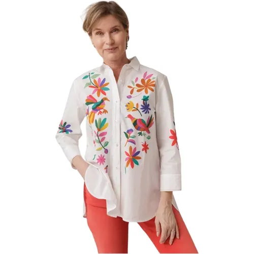Colorful Print Blouse with 3/4 Sleeves , female, Sizes: S - Rosso35 - Modalova