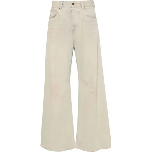 Beige/Blau Gewaschene Denim Jeans , Damen, Größe: W28 - Diesel - Modalova