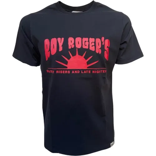 Sunrise Print T-Shirt , Herren, Größe: L - Roy Roger's - Modalova