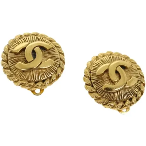 Pre-owned Gold Metal Chanel Earrings , female, Sizes: ONE SIZE - Chanel Vintage - Modalova