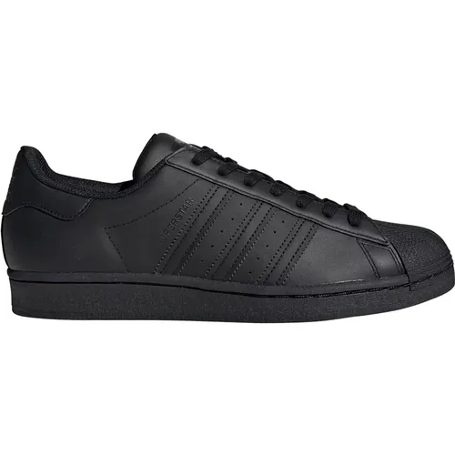 Superstar 2.0 Schwarze Leder Sneakers , Herren, Größe: 44 2/3 EU - Adidas - Modalova