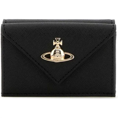 Stilvolle Schwarze Kunstleder Brieftasche - Vivienne Westwood - Modalova