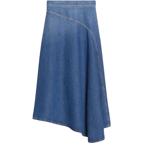 Long Denim Cotton Skirt , female, Sizes: XS, M - Max Mara Weekend - Modalova