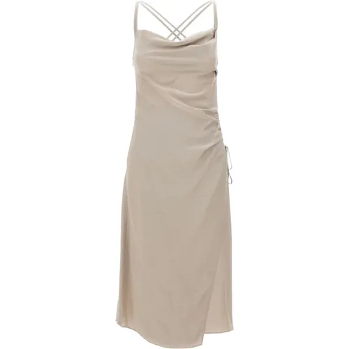 Grey Cross-Back Sheath Dress , female, Sizes: XL, 2XL, M - Iceberg - Modalova