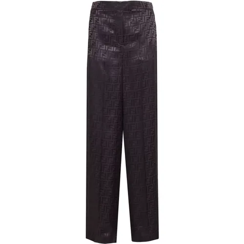 Wide Leg Trousers in FF Motif , female, Sizes: XS, S - Fendi - Modalova