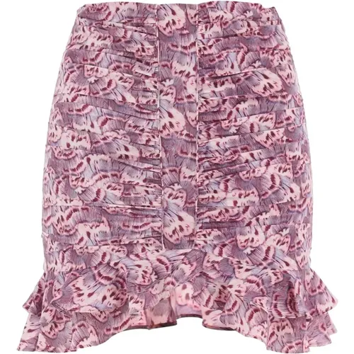 Gathered Mini Skirt with Ruffles , female, Sizes: S, M - Isabel marant - Modalova