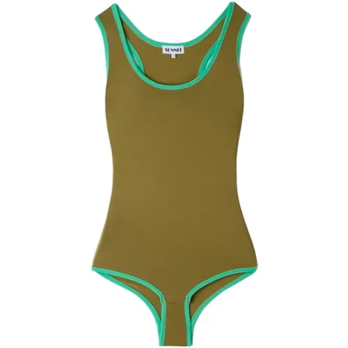 Dehnbarer olivgrüner Jersey-Body , Damen, Größe: M - Sunnei - Modalova