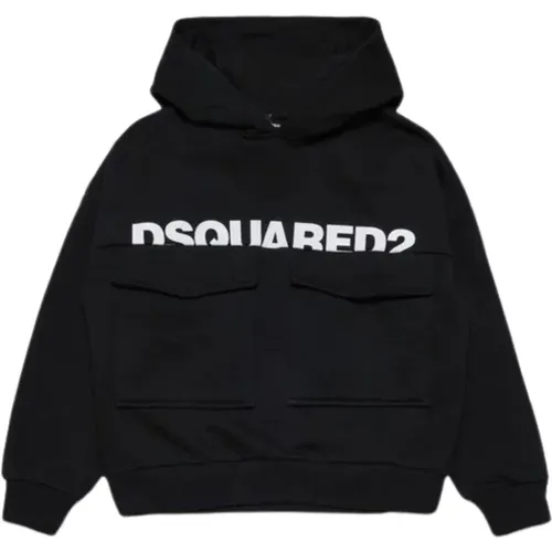 Schwarzer Cropped Hoodie Pullover - Dsquared2 - Modalova