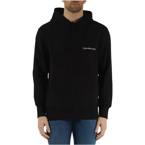 Cotton Hooded Sweatshirt , male, Sizes: 2XL, M, L, XL - Calvin Klein Jeans - Modalova