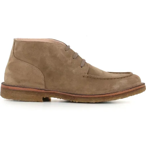 Taupe Wildleder Chukka Stiefel Handgefertigt Ideal , Herren, Größe: 40 EU - ASTORFLEX - Modalova