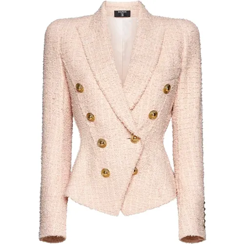 Tweed Double-Breasted Jacket , female, Sizes: M, XS, S - Balmain - Modalova