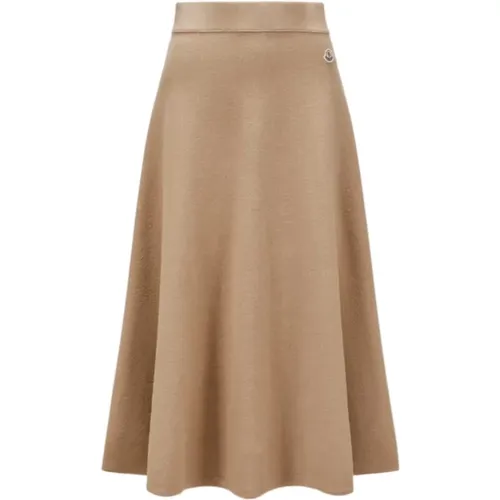 Midi Flared Skirt in Toasted Brown , female, Sizes: XS - Moncler - Modalova