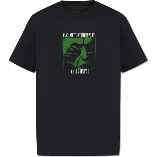 ‘Zeta’ bedrucktes T-Shirt , Herren, Größe: M - AllSaints - Modalova