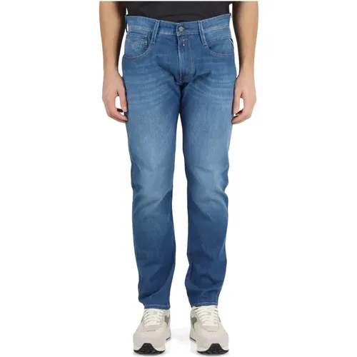 Faded Slim-Fit Jeans , Herren, Größe: W34 - Replay - Modalova