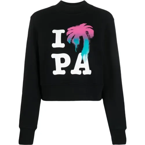 I Love PA Crew Sweaters/Knitwear , female, Sizes: M - Palm Angels - Modalova